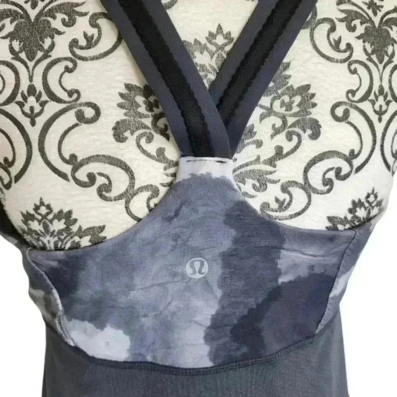 Lululemon Cross My Heart Tank Top White Coal Tinted Canvas Super Women's Medium - Picture 7 of 13